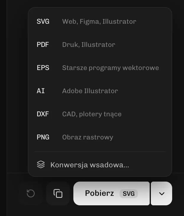 Wszystkie formaty do pobrania w jednym menu